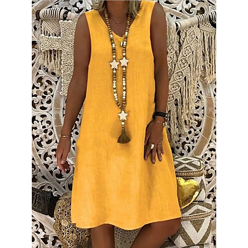 Women's A-Line Dress Knee Length Dress - Sleeveless Solid Color Summer Casual 2020 Black Blue Yellow Blushing Pink Khaki S M L XL XXL XXXL XXXXL XXXXXL
Women's A-Line Dress Knee Length Dress - Sleeveless Solid Color Summer Casual 2020 Black Blue Yellow Blushing Pink Khaki S M L XL XXL XXXL XXXXL XXXXXL
