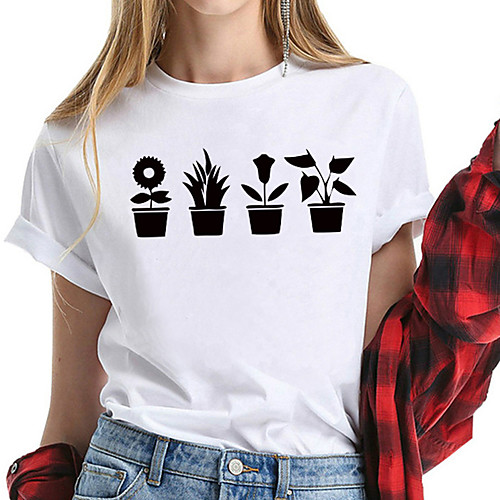 Women's T shirt Graphic Prints Print Round Neck Basic Tops 100% Cotton White Black Yellow
Women's T shirt Graphic Prints Print Round Neck Basic Tops 100% Cotton White Black Yellow