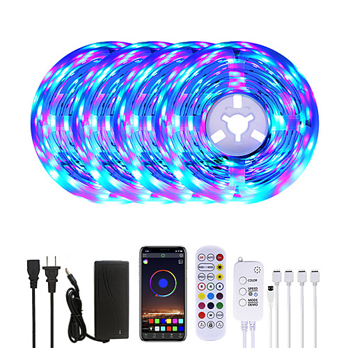 20M LED Strip Lights RGB LED Light Strip Music Sync 1200LEDs LED Strip 2835 SMD Color Changing LED Strip Light Bluetooth Controller and 24 Key Remote LED Lights for Bedroom Home Party
20M LED Strip Lights RGB LED Light Strip Music Sync 1200LEDs LED Strip 2835 SMD Color Changing LED Strip Light Bluetooth Controller and 24 Key Remote LED Lights for Bedroom Home Party