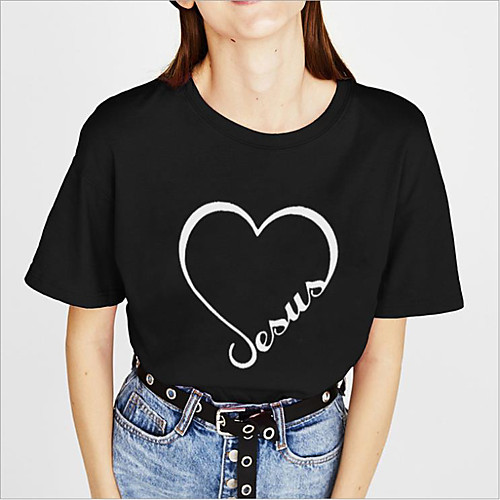 Women's T shirt Heart Graphic Prints LOVE Print Round Neck Basic Tops 100% Cotton White Black Yellow
Women's T shirt Heart Graphic Prints LOVE Print Round Neck Basic Tops 100% Cotton White Black Yellow