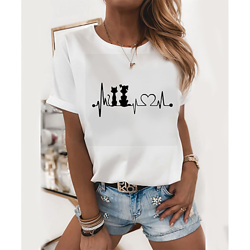 Women's T shirt Graphic Prints Round Neck Tops 100% Cotton White Rainbow Light Blue
Women's T shirt Graphic Prints Round Neck Tops 100% Cotton White Rainbow Light Blue