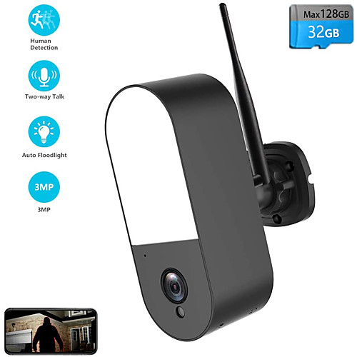 Floodlight IP Camera HD 3MP Waterproof Outdoor LED Lamp IP Camera P2P WiFi Security Camera CCTV Surveillance Camera
Floodlight IP Camera HD 3MP Waterproof Outdoor LED Lamp IP Camera P2P WiFi Security Camera CCTV Surveillance Camera