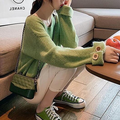 Women's Solid Colored Pullover Long Sleeve Sweater Cardigans V Neck Fall White Orange Green
Women's Solid Colored Pullover Long Sleeve Sweater Cardigans V Neck Fall White Orange Green