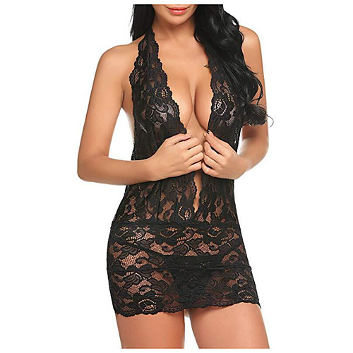 Women's Backless Mesh Lace Erotic Babydoll & Slips Suits Nightwear Jacquard Solid Colored Embroidered Blushing Pink / Wine / Gray S M L / Halter Neck / Deep V
Women's Backless Mesh Lace Erotic Babydoll & Slips Suits Nightwear Jacquard Solid Colored Embroidered Blushing Pink / Wine / Gray S M L / Halter Neck / Deep V