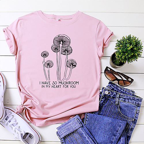 Women's T shirt Floral Graphic Text Print Round Neck Basic Tops 100% Cotton White Yellow Blushing Pink
Women's T shirt Floral Graphic Text Print Round Neck Basic Tops 100% Cotton White Yellow Blushing Pink