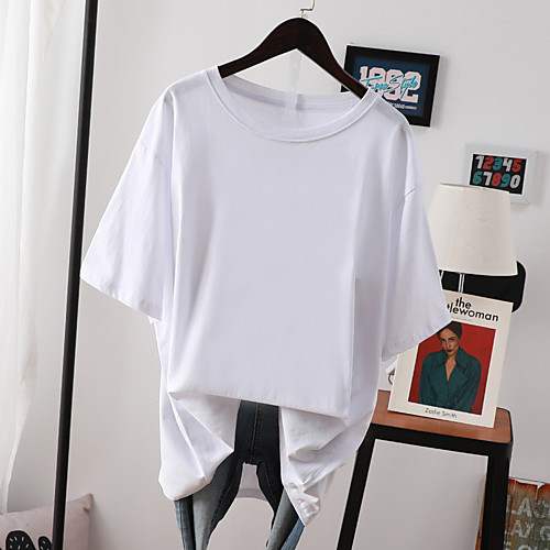 Women's Tee / T-shirt Black White Blue Pure Color Oversized Jewel Neck Cotton Solid Color Cute Sport Athleisure T Shirt Top Half Sleeve Lightweight Breathable Soft Exercise & Fitness Running Everyday
Women's Tee / T-shirt Black White Blue Pure Color Oversized Jewel Neck Cotton Solid Color Cute Sport Athleisure T Shirt Top Half Sleeve Lightweight Breathable Soft Exercise & Fitness Running Everyday
