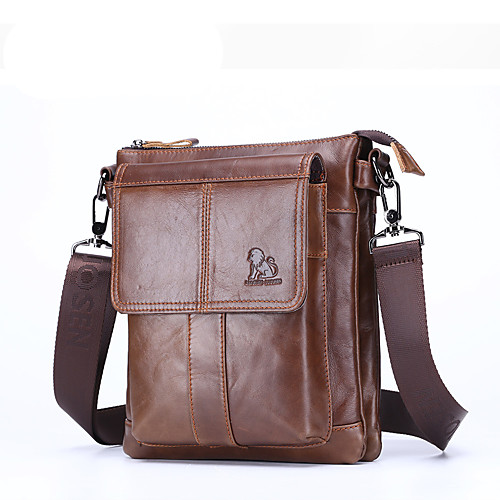 Men's Messenger Bag Shoulder Messenger Bag Crossbody Bag Nappa Leather Zipper Daily Office Career Black Brown
Men's Messenger Bag Shoulder Messenger Bag Crossbody Bag Nappa Leather Zipper Daily Office Career Black Brown