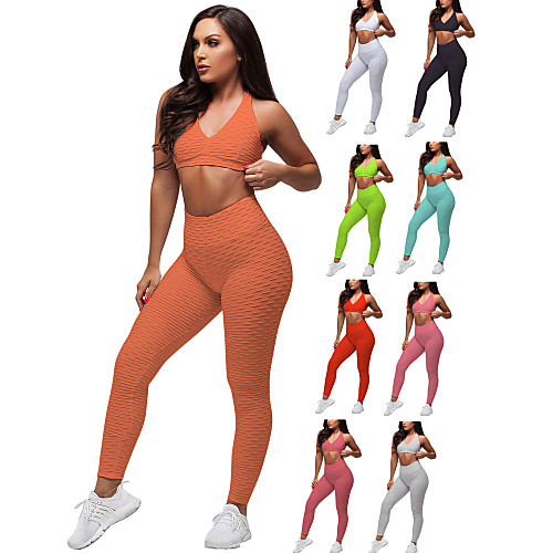 Women's 2 Pieces Tracksuit Yoga Suit Summer Ruched Butt Lifting Red Blue Pink Spandex Fitness Gym Workout Running High Waist Leggings Bra Top Clothing Suit Sport Activewear Tummy Control Butt Lift 4
Women's 2 Pieces Tracksuit Yoga Suit Summer Ruched Butt Lifting Red Blue Pink Spandex Fitness Gym Workout Running High Waist Leggings Bra Top Clothing Suit Sport Activewear Tummy Control Butt Lift 4