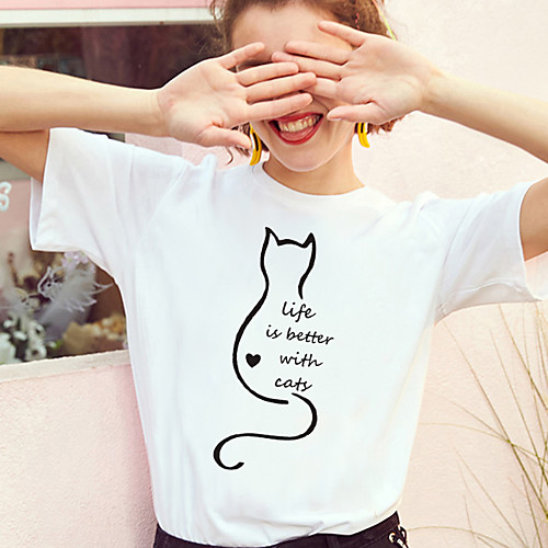 Women's T shirt Graphic Prints Print Round Neck Basic Tops 100% Cotton White Black Yellow
Women's T shirt Graphic Prints Print Round Neck Basic Tops 100% Cotton White Black Yellow
