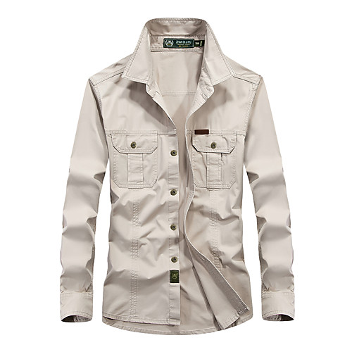 Men's Hiking Shirt / Button Down Shirts Long Sleeve Shirt Top Outdoor Multi-Pockets Quick Dry Breathable Comfortable Spring Summer Cotton Solid Color White Army Green Khaki Camping / Hiking Hunting
Men's Hiking Shirt / Button Down Shirts Long Sleeve Shirt Top Outdoor Multi-Pockets Quick Dry Breathable Comfortable Spring Summer Cotton Solid Color White Army Green Khaki Camping / Hiking Hunting