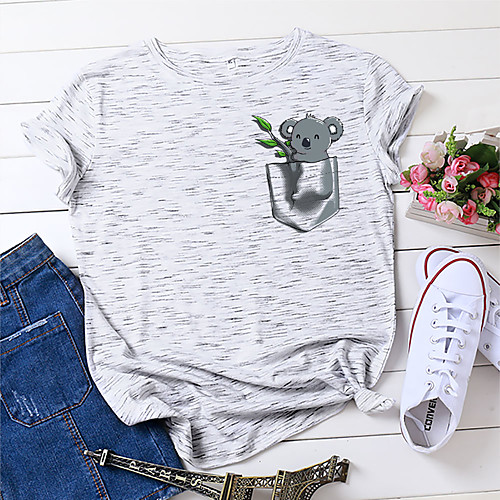 Women's T shirt Animal Print Round Neck Basic Tops 100% Cotton White Black Yellow
Women's T shirt Animal Print Round Neck Basic Tops 100% Cotton White Black Yellow
