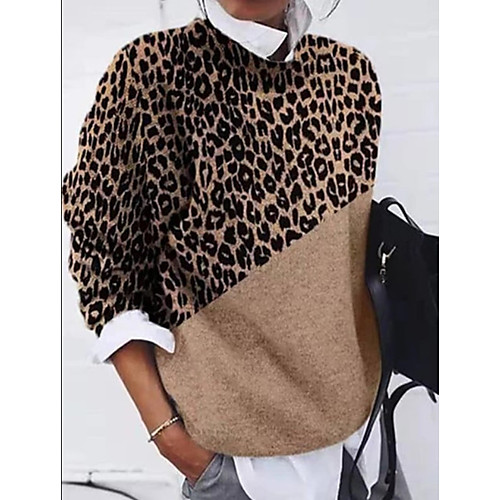 Women's Leopard Cheetah Print Pullover Long Sleeve Sweater Cardigans Crew Neck Round Neck Fall Winter Khaki Green Gray
Women's Leopard Cheetah Print Pullover Long Sleeve Sweater Cardigans Crew Neck Round Neck Fall Winter Khaki Green Gray