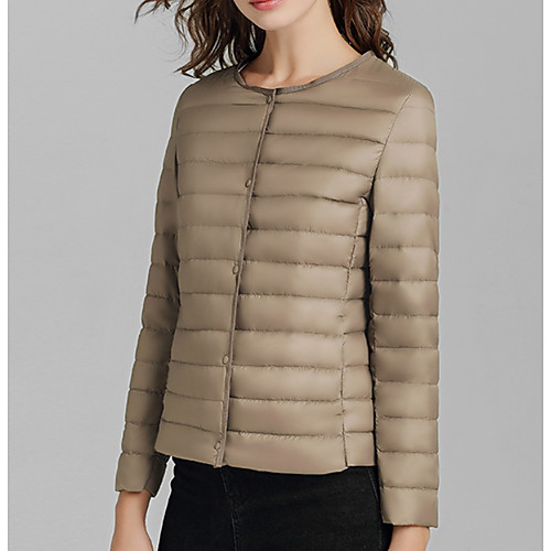 Women's Down Regular Coat Slim Jacket Solid Colored Blushing Pink Wine / White Duck Down
Women's Down Regular Coat Slim Jacket Solid Colored Blushing Pink Wine / White Duck Down