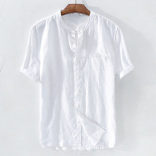 Men's Shirt Solid Colored Patchwork Short Sleeve Office / Career Tops Cotton Basic Casual / Daily Chinoiserie Standing Collar Blue White
Men's Shirt Solid Colored Patchwork Short Sleeve Office / Career Tops Cotton Basic Casual / Daily Chinoiserie Standing Collar Blue White