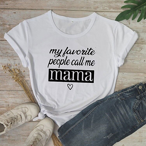 Women's Mom T shirt Graphic Text Graphic Prints Print Round Neck Basic Tops 100% Cotton White Black Yellow
Women's Mom T shirt Graphic Text Graphic Prints Print Round Neck Basic Tops 100% Cotton White Black Yellow