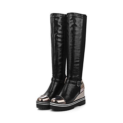 Women's Boots Wedge Heel Round Toe Knee High Boots Basic Casual Daily PU Color Block Black / Red Black Silver
Women's Boots Wedge Heel Round Toe Knee High Boots Basic Casual Daily PU Color Block Black / Red Black Silver