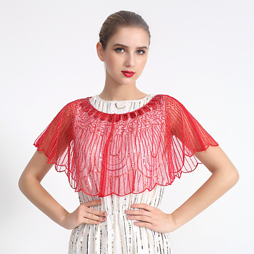 Short Sleeve Shawls Tulle Wedding / Office / Career Shawl & Wrap With Paillette
Short Sleeve Shawls Tulle Wedding / Office / Career Shawl & Wrap With Paillette