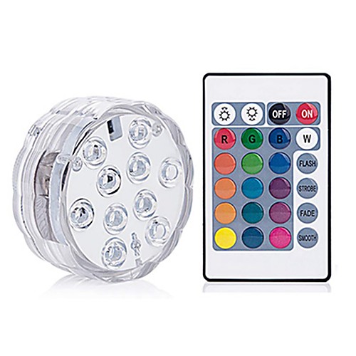 Outdoor 10 LED Remote Controlled RGB Submersible Light Battery Operated Underwater Night Lamp Outdoor Vase Bowl Garden Party Decoration
Outdoor 10 LED Remote Controlled RGB Submersible Light Battery Operated Underwater Night Lamp Outdoor Vase Bowl Garden Party Decoration