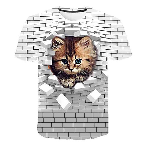 Men's T shirt Shirt 3D Print Cat Graphic Animal Print Short Sleeve Daily Tops Basic Round Neck White Blue Red
Men's T shirt Shirt 3D Print Cat Graphic Animal Print Short Sleeve Daily Tops Basic Round Neck White Blue Red