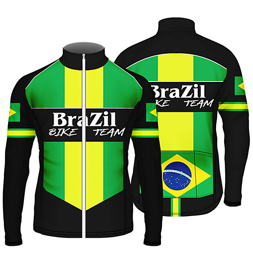 21Grams Men's Long Sleeve Cycling Jersey Summer Spandex Polyester Green / Black Stripes Brazil National Flag Bike Jersey Top Mountain Bike MTB Road Bike Cycling UV Resistant Quick Dry Breathable
21Grams Men's Long Sleeve Cycling Jersey Summer Spandex Polyester Green / Black Stripes Brazil National Flag Bike Jersey Top Mountain Bike MTB Road Bike Cycling UV Resistant Quick Dry Breathable