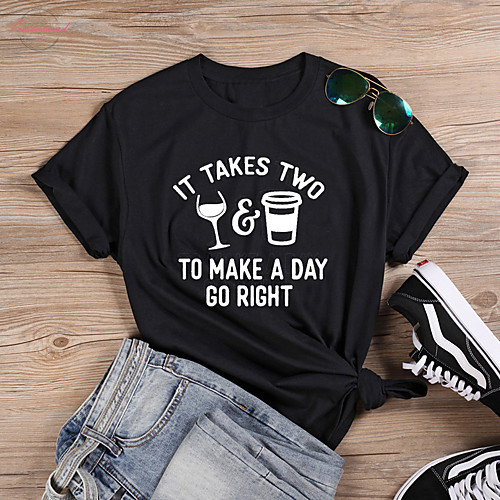 Women's T shirt Graphic Text Graphic Prints Print Round Neck Basic Tops 100% Cotton White Black Light gray
Women's T shirt Graphic Text Graphic Prints Print Round Neck Basic Tops 100% Cotton White Black Light gray