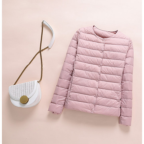 Women's Down Regular Coat Slim Jacket Solid Colored Blushing Pink Wine / White Duck Down
Women's Down Regular Coat Slim Jacket Solid Colored Blushing Pink Wine / White Duck Down