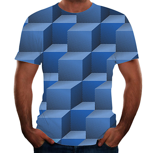 Men's T shirt Shirt Graphic Geometric Short Sleeve Daily Tops Basic Elegant Round Neck Blue
Men's T shirt Shirt Graphic Geometric Short Sleeve Daily Tops Basic Elegant Round Neck Blue