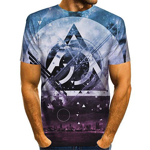Men's T shirt Shirt Graphic Print Short Sleeve Daily Tops Basic Round Neck Blue
Men's T shirt Shirt Graphic Print Short Sleeve Daily Tops Basic Round Neck Blue