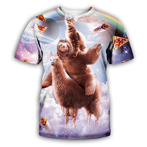 Men's T shirt Graphic Animal Print Short Sleeve Party Tops Exaggerated Khaki Rainbow Gray
Men's T shirt Graphic Animal Print Short Sleeve Party Tops Exaggerated Khaki Rainbow Gray