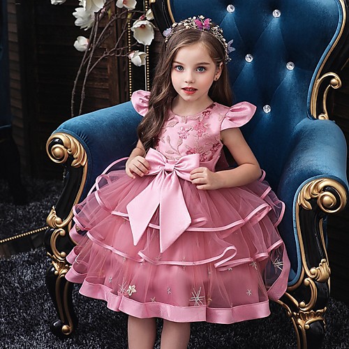 Princess Knee Length Flower Girl Dresses Party Tulle Short Sleeve Jewel Neck with Bow(s)
Princess Knee Length Flower Girl Dresses Party Tulle Short Sleeve Jewel Neck with Bow(s)