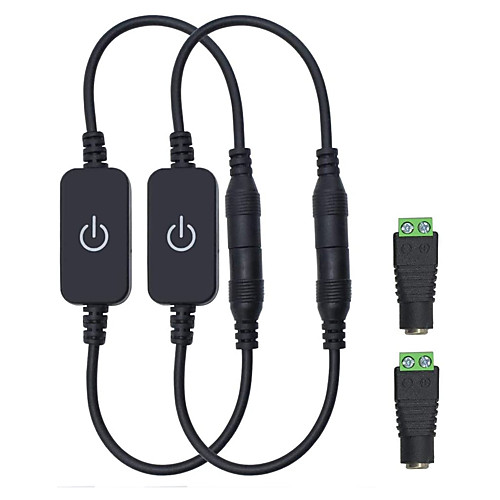 2 Pack Mini LED Touch Dimmer Switch DC 12V 24V 2A with DC Female Barrel Connector to Screw Adapter for Single Color LED Strip Light LED Lamp
2 Pack Mini LED Touch Dimmer Switch DC 12V 24V 2A with DC Female Barrel Connector to Screw Adapter for Single Color LED Strip Light LED Lamp