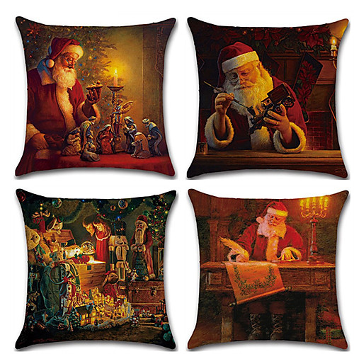 Cushion Cover 4PCS Christamas Party Decoration Christamas Gift Faux Linen Soft Square Throw Pillow Cover Cushion Case Pillowcase for Sofa Bedroom 45 x 45 cm (18 x 18 Inch) Letter Christmas Trees
Cushion Cover 4PCS Christamas Party Decoration Christamas Gift Faux Linen Soft Square Throw Pillow Cover Cushion Case Pillowcase for Sofa Bedroom 45 x 45 cm (18 x 18 Inch) Letter Christmas Trees