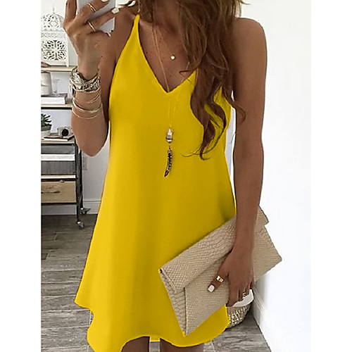Women's Strap Dress Short Mini Dress Blue Yellow Blushing Pink White Black Light Blue Sleeveless Solid Color Summer V Neck Casual Sexy 2021 S M L XL XXL 3XL
Women's Strap Dress Short Mini Dress Blue Yellow Blushing Pink White Black Light Blue Sleeveless Solid Color Summer V Neck Casual Sexy 2021 S M L XL XXL 3XL