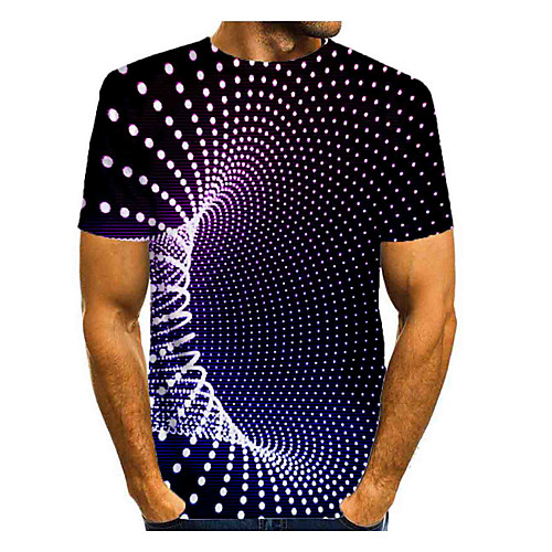 Men's T shirt Shirt Graphic Optical Illusion Print Short Sleeve Daily Tops Basic Round Neck Purple
Men's T shirt Shirt Graphic Optical Illusion Print Short Sleeve Daily Tops Basic Round Neck Purple