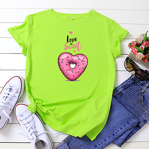 Women's T shirt Food Graphic Text Print Round Neck Basic Tops 100% Cotton White Black Yellow
Women's T shirt Food Graphic Text Print Round Neck Basic Tops 100% Cotton White Black Yellow