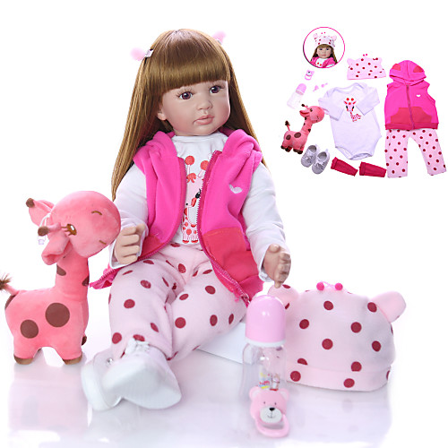 KEIUMI 24 inch Reborn Doll Baby & Toddler Toy Reborn Toddler Doll Baby Girl Gift Cute Lovely Parent-Child Interaction Tipped and Sealed Nails Half Silicone and Cloth Body with Clothes and Accessories
KEIUMI 24 inch Reborn Doll Baby & Toddler Toy Reborn Toddler Doll Baby Girl Gift Cute Lovely Parent-Child Interaction Tipped and Sealed Nails Half Silicone and Cloth Body with Clothes and Accessories
