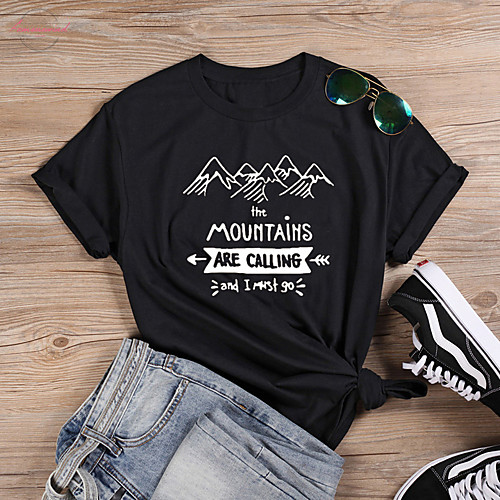 Women's T shirt Graphic Text Graphic Prints Print Round Neck Basic Tops 100% Cotton White Black Red
Women's T shirt Graphic Text Graphic Prints Print Round Neck Basic Tops 100% Cotton White Black Red