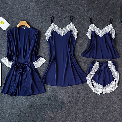 Women's Robes Suits Mesh Lace Bow Patchwork Embroidered POLY Casual Deep V Daily Wear Home Lace Up Belt Included / Strap / 4 Pieces / Super Sexy / Strap
Women's Robes Suits Mesh Lace Bow Patchwork Embroidered POLY Casual Deep V Daily Wear Home Lace Up Belt Included / Strap / 4 Pieces / Super Sexy / Strap