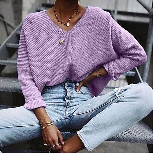 Women's Stylish Basic Hollow Out Knitted Solid Color Plain Pullover Long Sleeve Sweater Cardigans V Neck Fall Winter Black Purple Khaki
Women's Stylish Basic Hollow Out Knitted Solid Color Plain Pullover Long Sleeve Sweater Cardigans V Neck Fall Winter Black Purple Khaki