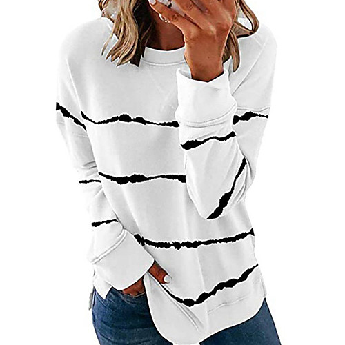 Women's Sweatshirt Pullover Stripe Crew Neck Stripes Sport Athleisure Sweatshirt Top Long Sleeve Warm Soft Oversized Comfortable Everyday Use Causal Exercising General Use / Winter
Women's Sweatshirt Pullover Stripe Crew Neck Stripes Sport Athleisure Sweatshirt Top Long Sleeve Warm Soft Oversized Comfortable Everyday Use Causal Exercising General Use / Winter