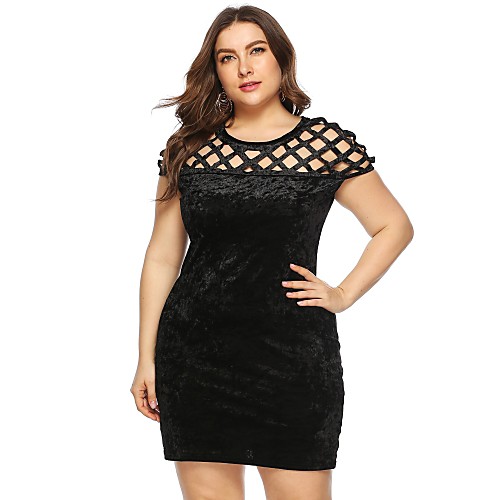 Women's Sheath Dress Short Mini Dress Black Short Sleeve Solid Color Patchwork Summer Round Neck Casual Slim 2021 L XL XXL 3XL 4XL / Velvet
Women's Sheath Dress Short Mini Dress Black Short Sleeve Solid Color Patchwork Summer Round Neck Casual Slim 2021 L XL XXL 3XL 4XL / Velvet