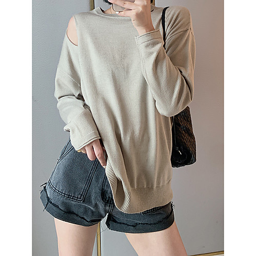 Women's Stylish Knitted Hole Solid Colored Plain Pullover Long Sleeve Sweater Cardigans Crew Neck Round Neck Fall Black Army Green Camel
Women's Stylish Knitted Hole Solid Colored Plain Pullover Long Sleeve Sweater Cardigans Crew Neck Round Neck Fall Black Army Green Camel