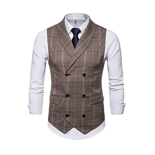Men's Fall V Neck Vest Regular Plaid Checkered Daily Basic Sleeveless Brown Gray M L XL XXL / Winter
Men's Fall V Neck Vest Regular Plaid Checkered Daily Basic Sleeveless Brown Gray M L XL XXL / Winter