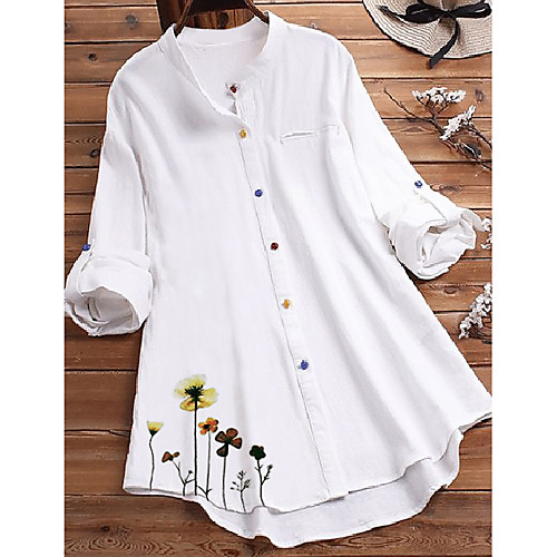 Women's Blouse Shirt Floral Solid Colored Flower Long Sleeve Shirt Collar Tops White Blue Green
Women's Blouse Shirt Floral Solid Colored Flower Long Sleeve Shirt Collar Tops White Blue Green