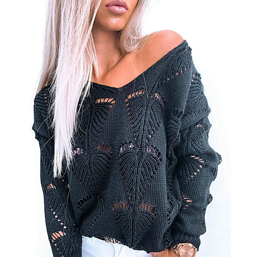 Women's Basic Hollow Out Solid Colored Plain Sweater Long Sleeve Sweater Cardigans V Neck Fall Winter Black Blue Blushing Pink
Women's Basic Hollow Out Solid Colored Plain Sweater Long Sleeve Sweater Cardigans V Neck Fall Winter Black Blue Blushing Pink