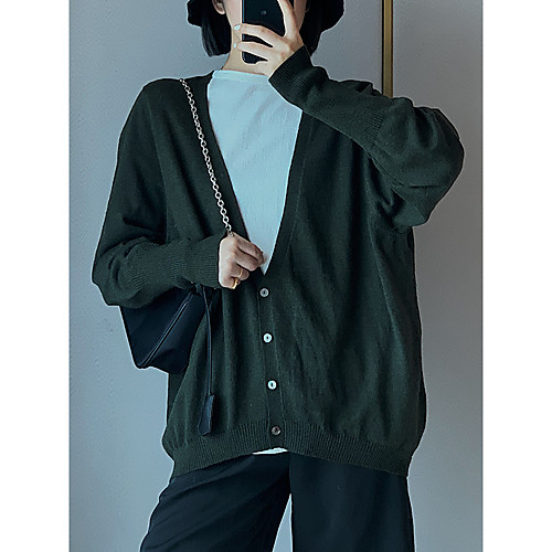Women's Freestyle Stylish Deep V Knitted Solid Colored Plain Cardigan Long Sleeve Sweater Cardigans V Neck Fall Spring Army Green Camel Khaki
Women's Freestyle Stylish Deep V Knitted Solid Colored Plain Cardigan Long Sleeve Sweater Cardigans V Neck Fall Spring Army Green Camel Khaki