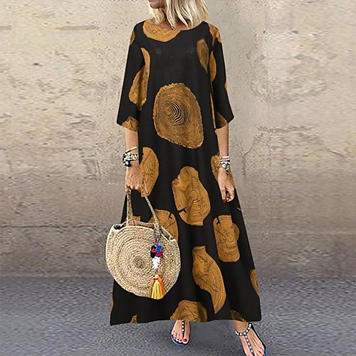 Women's Shift Dress Maxi long Dress Yellow White Black Red 3/4 Length Sleeve Solid Color Geometric Print Summer Round Neck Hot Casual Holiday Loose 2021 M L XL XXL 3XL 4XL 5XL
Women's Shift Dress Maxi long Dress Yellow White Black Red 3/4 Length Sleeve Solid Color Geometric Print Summer Round Neck Hot Casual Holiday Loose 2021 M L XL XXL 3XL 4XL 5XL