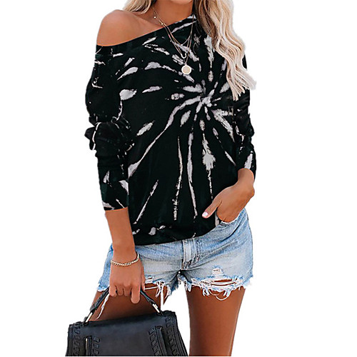 Women's T shirt Tie Dye Long Sleeve Print Round Neck Basic Tops Black Blue Purple
Women's T shirt Tie Dye Long Sleeve Print Round Neck Basic Tops Black Blue Purple