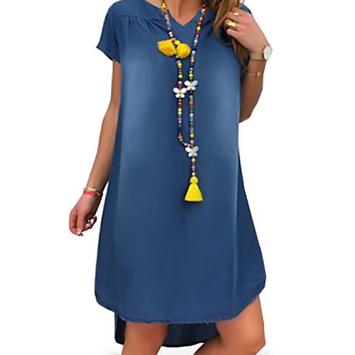 Women's Denim Dress Knee Length Dress Blue Black Light Blue Short Sleeve Other Summer V Neck Casual Loose 2021 S M L XL XXL 3XL
Women's Denim Dress Knee Length Dress Blue Black Light Blue Short Sleeve Other Summer V Neck Casual Loose 2021 S M L XL XXL 3XL