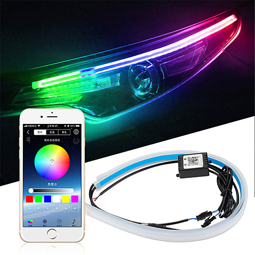 2pcs Car Sequential Flowing RGB Daytime Running Light DRL APP Multi Color LED Light Strip Turn Signal Lights For Headlight
2pcs Car Sequential Flowing RGB Daytime Running Light DRL APP Multi Color LED Light Strip Turn Signal Lights For Headlight